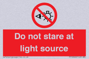 Do not stare at light source